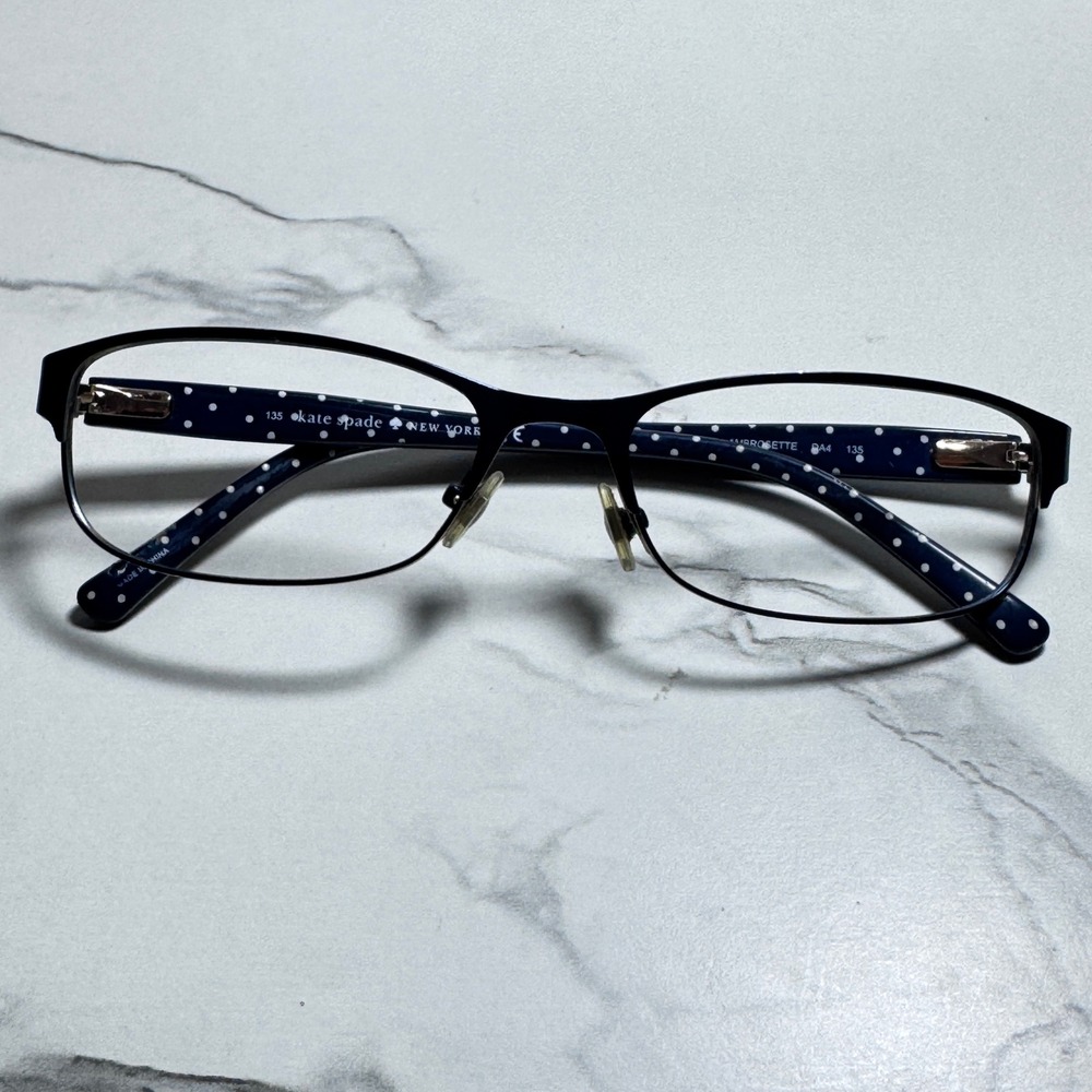 Kate Spade New York Ambrosette Navy Blue Polka Dot Eyeglass Frames 54-17-135